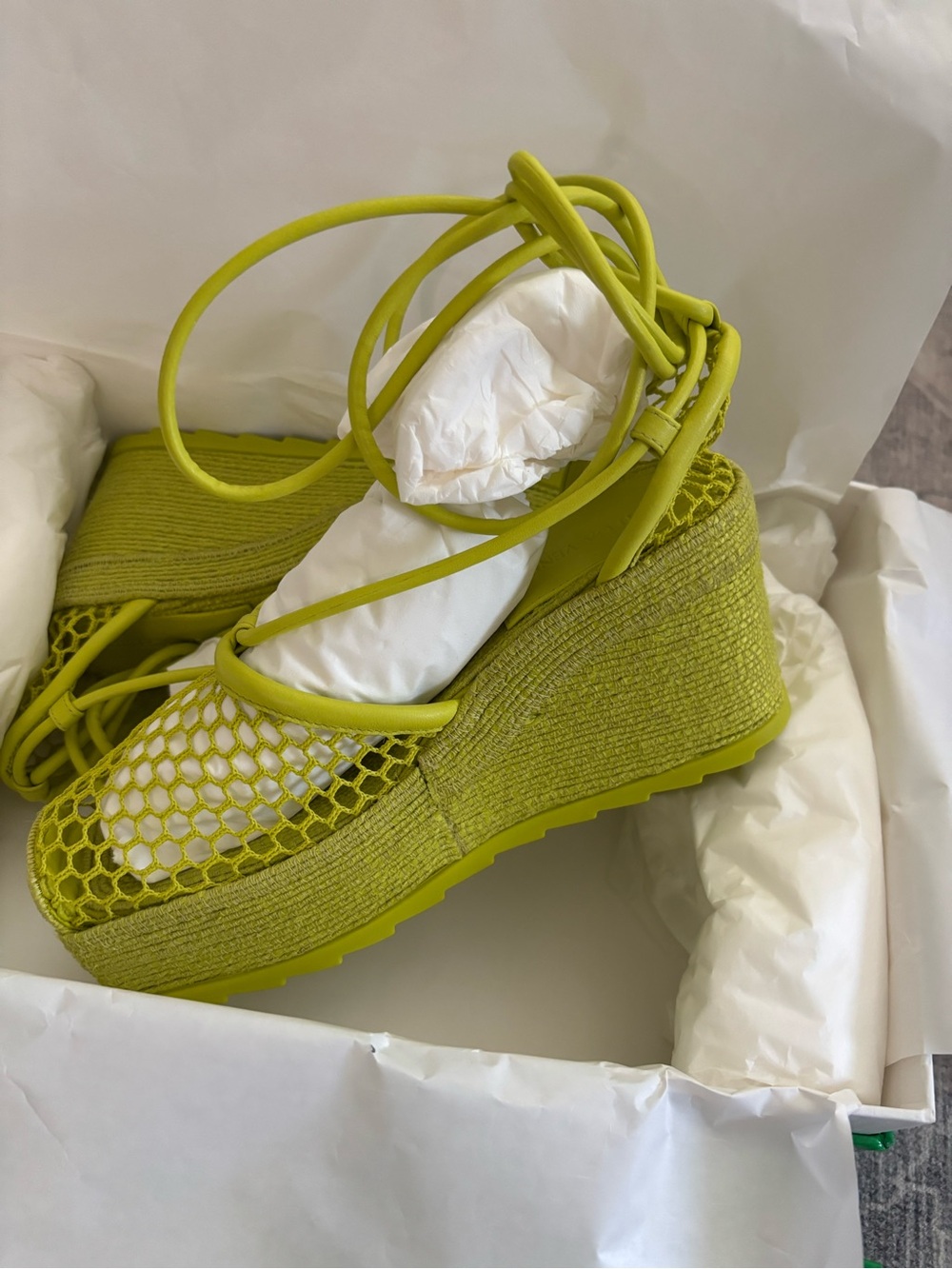 Bottega Veneta Lace Up Espadrille Platforms
